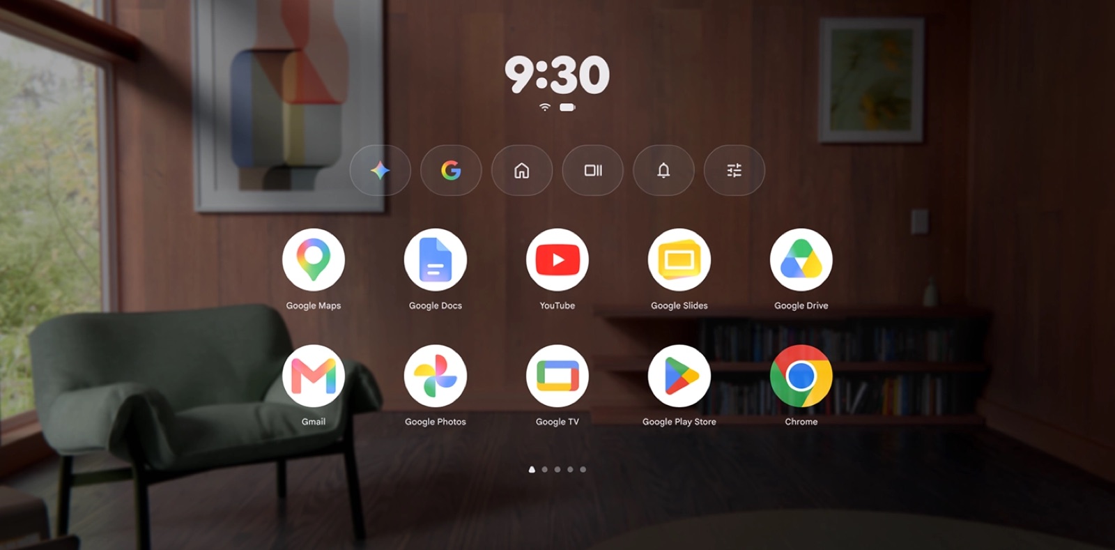 XREAL AURA运行Android XR平台的官方界面示意